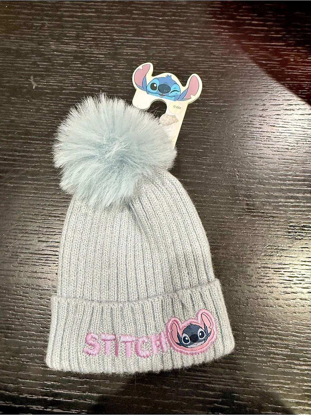Disney Lilo & Stitch Baby Pompom Beanie Hat 0-6M